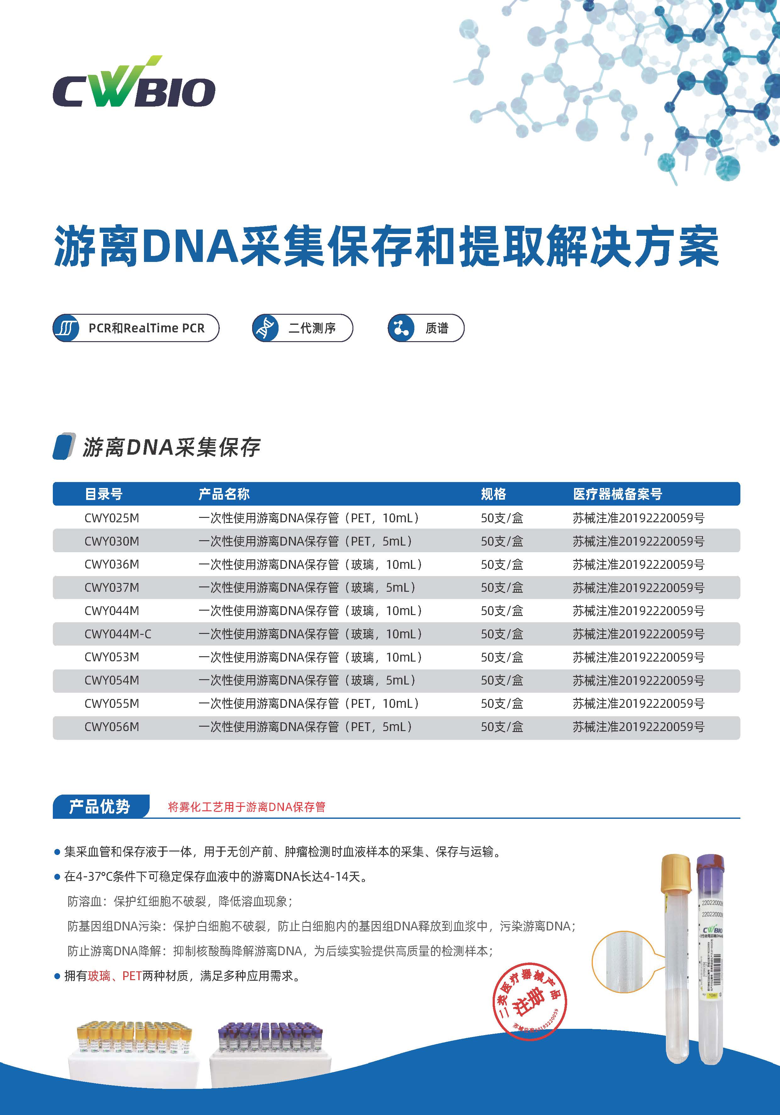 游离DNA采集保存和提取方案-